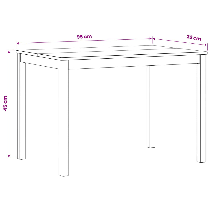 Eettafel 110 x 75 x 75 cm Massief Eikenhout Naturel Rechthoekig