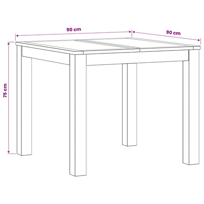 Eettafel 90 x 90 x 75 cm Massief Eikenhout Naturel Vierkant
