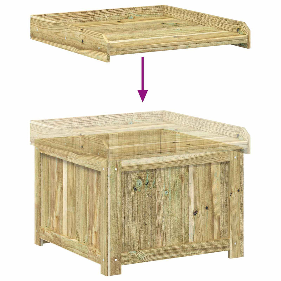Kussenbox voor buiten Geïmpregneerd grenenhout 58,5 x 60 x 47 cm