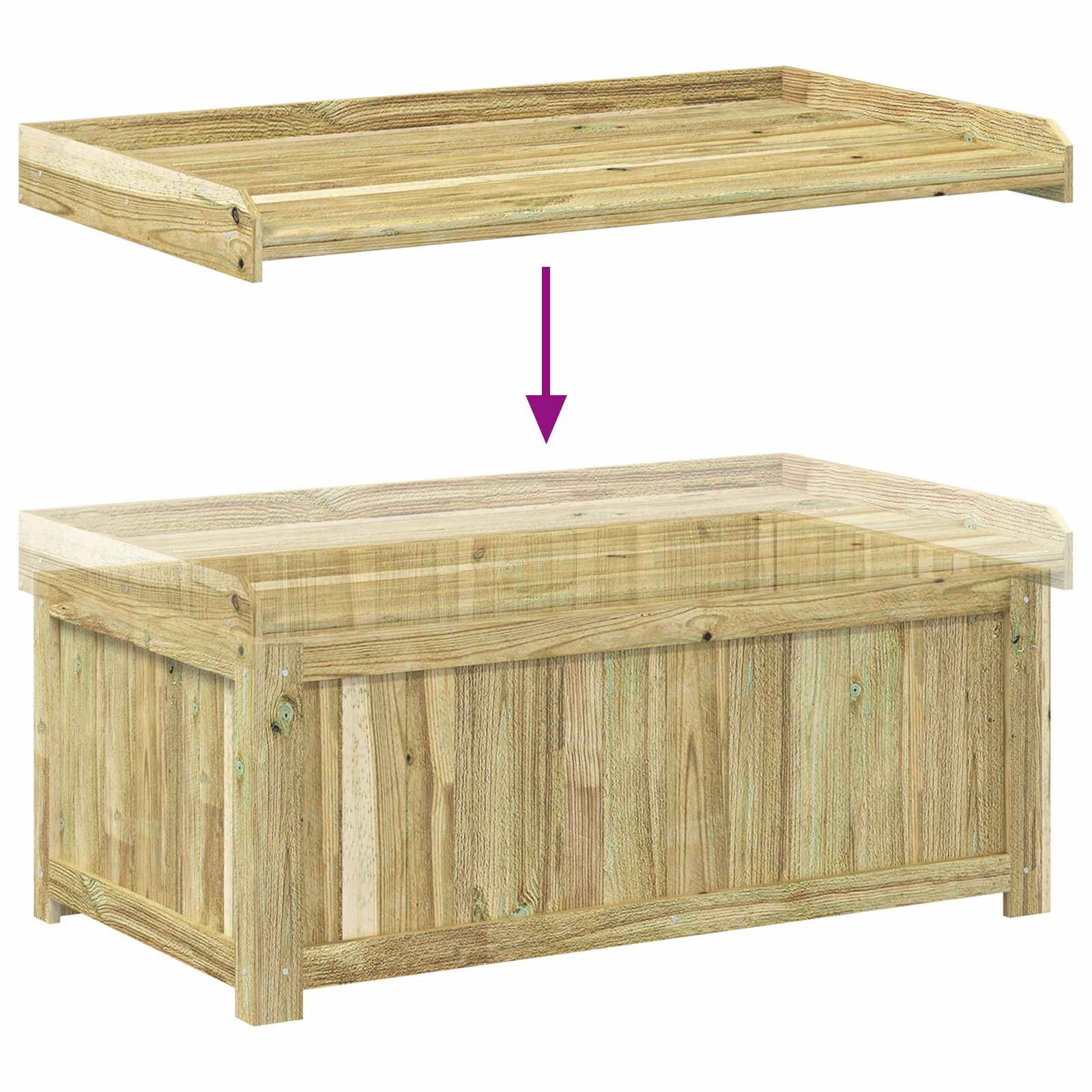 Buiten Kussenbox Geïmpregneerd grenenhout 104 x 60 x 47 cm