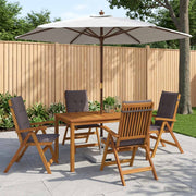 Tuin Eetset met Parasol 6-delig massief acaciahout