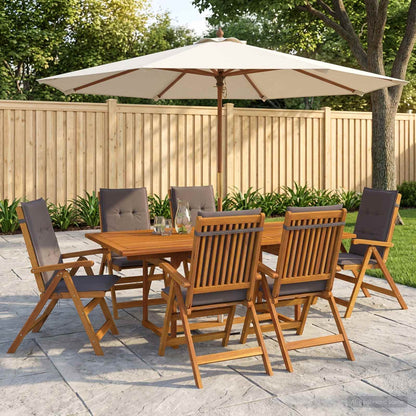 Buiten Eetset met Parasol 8 st 6-zits Antraciet