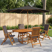 Eetset tuin acaciahout 150-200 cm met parasol antraciet