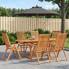 Acaciahouten eettafelset met parasol 150-200x100 cm