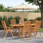Eetset tuin 8-delig acaciahout crème wit met parasol