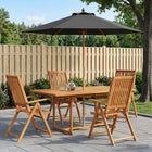 Eettafel 6-delig met parasol 150-200x100x75 cm acaciahout