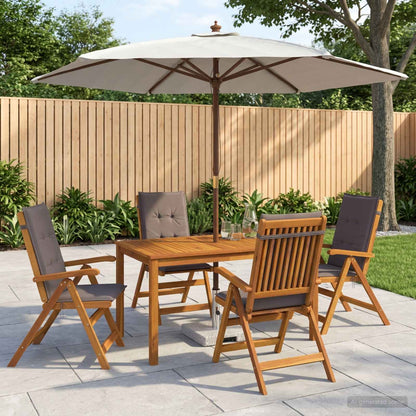 Buiten Eetset met Parasol 6 st 4-zits Antraciet