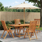 Eettafel set acacihout met parasol 6-delig
