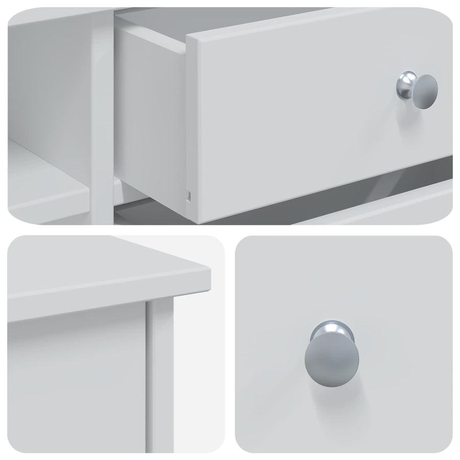 Toilettafel Set FAUSKE 2 st Wit 76 x 50 x 103,5 cm