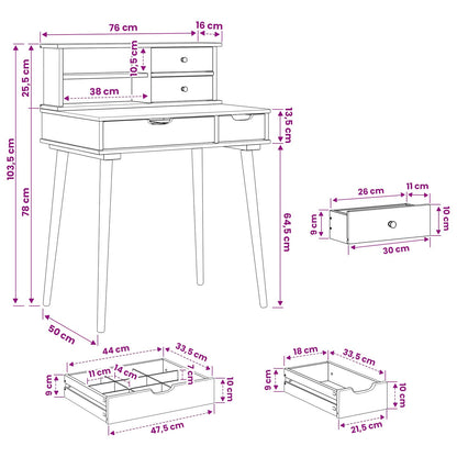 Toilettafel Set FAUSKE 2 st Wit 76 x 50 x 103,5 cm