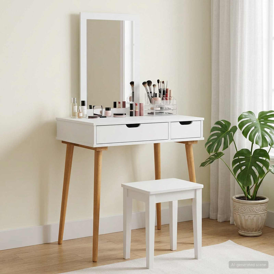 Toilettafel Set FAUSKE 2 pcs Wit 76 x 50 x 143 cm