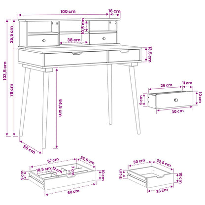 Toilettafel Set FAUSKE 2 pcs Wit 100 x 50 x 103,5 cm