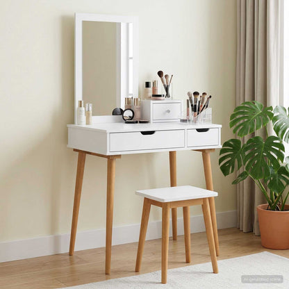 Toilettafel Set FAUSKE 3 st Wit 76 x 50 x 143 cm