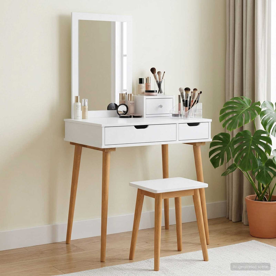 Toilettafel Set FAUSKE 3 st Wit 76 x 50 x 143 cm
