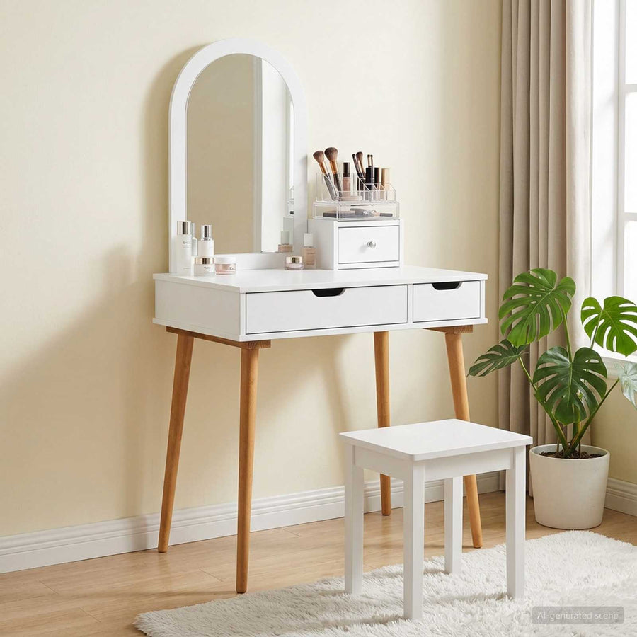 Toilettafel Set FAUSKE 3 st Wit 76 x 50 x 143 cm