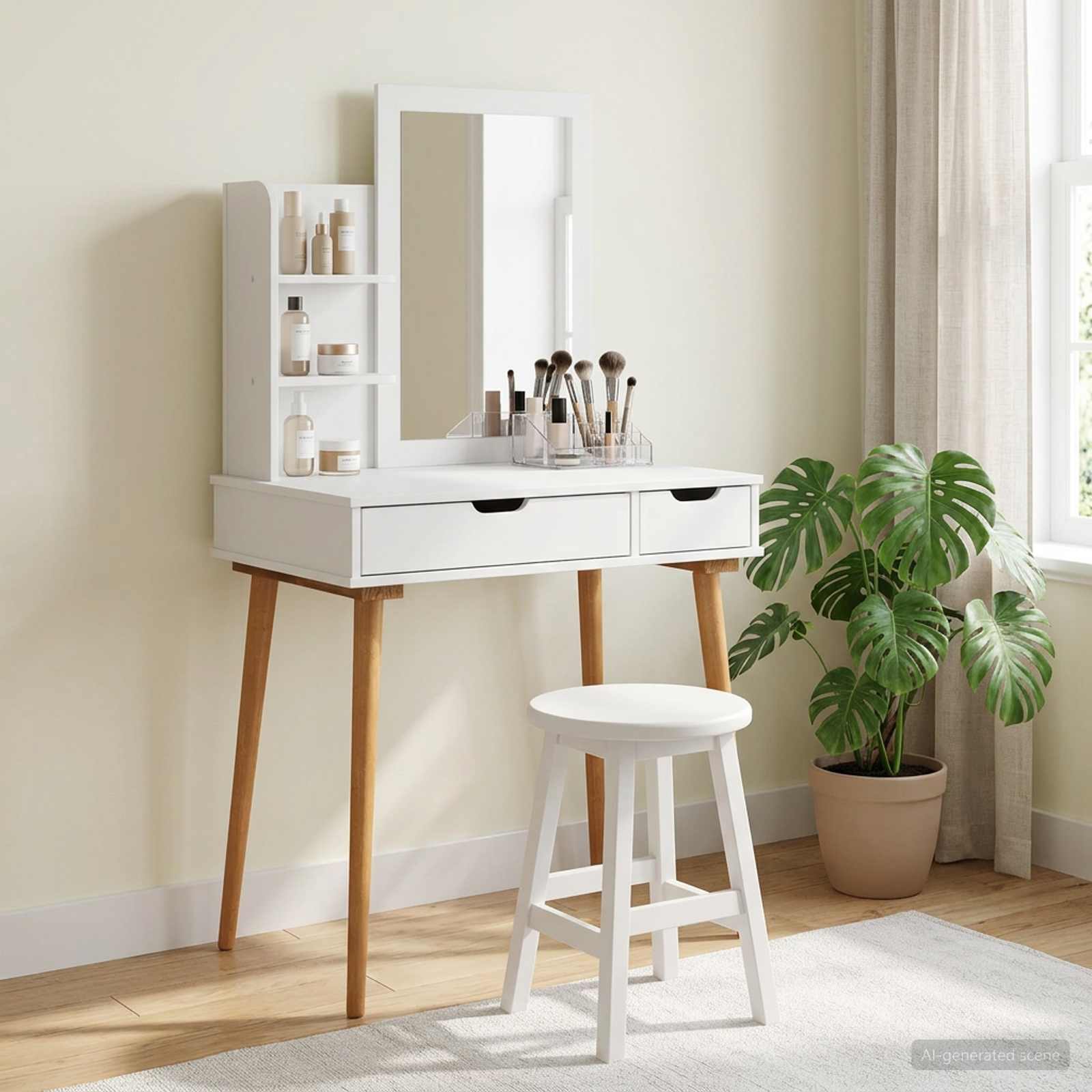 Toilettafel Set FAUSKE 3 pcs Wit 76 x 50 x 143 cm