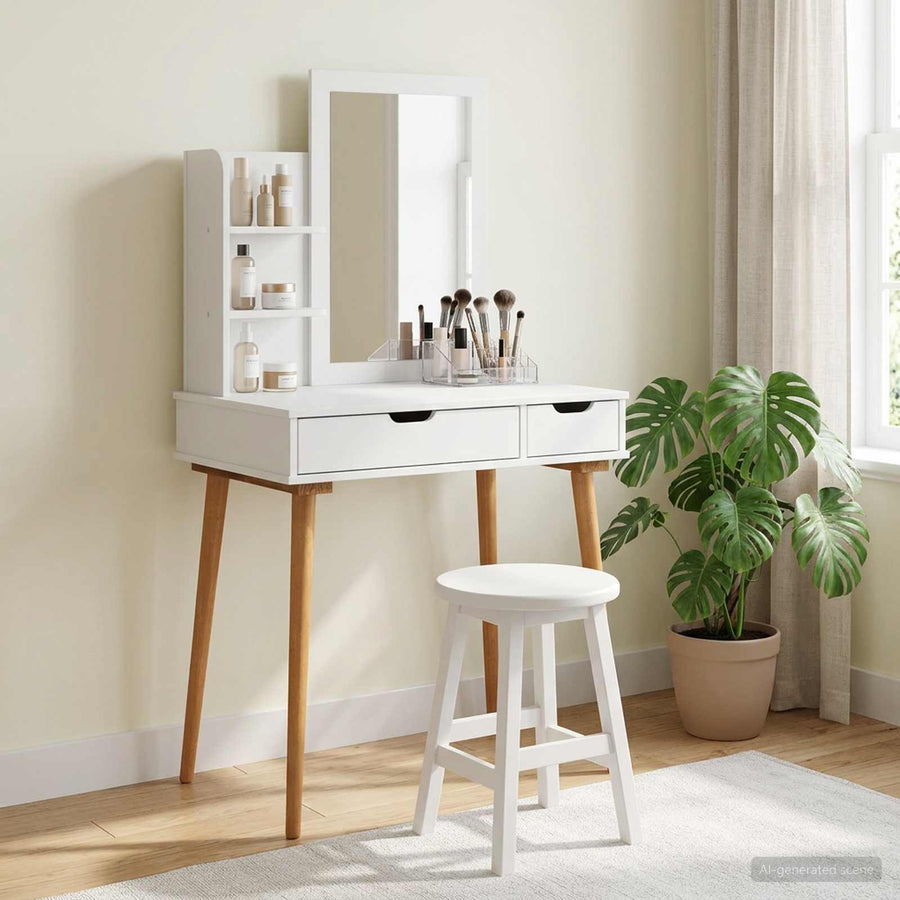 Toilettafel Set FAUSKE 3 pcs Wit 76 x 50 x 143 cm