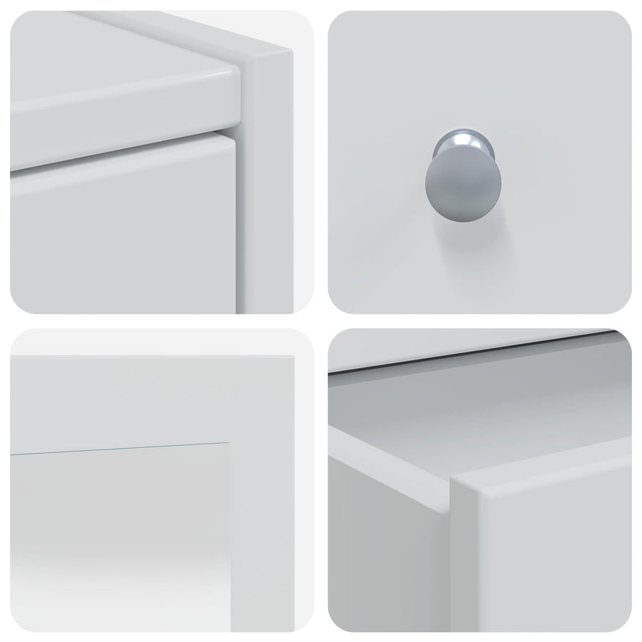 Toilettafel Set FAUSKE 4 st Wit 100 x 50 x 143 cm