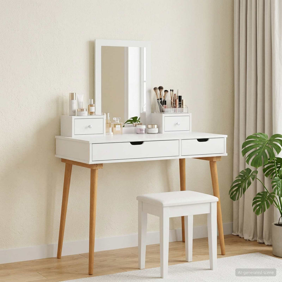 Toilettafel Set FAUSKE 4 st Wit 100 x 50 x 143 cm