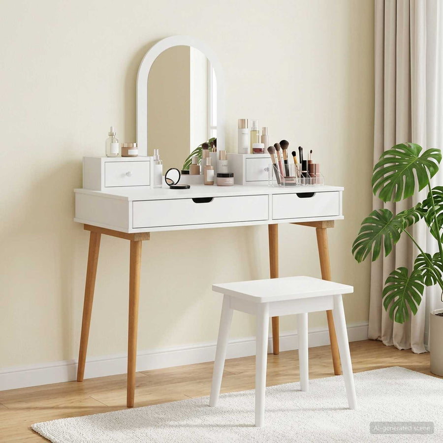 Toilettafel Set FAUSKE 4 st Wit 100 x 50 x 143 cm