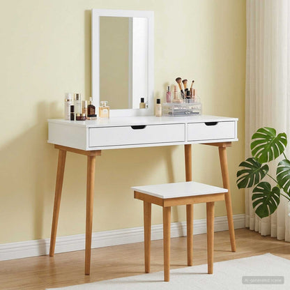 Toilettafel Set FAUSKE 3 pcs Wit 100 x 50 x 143 cm