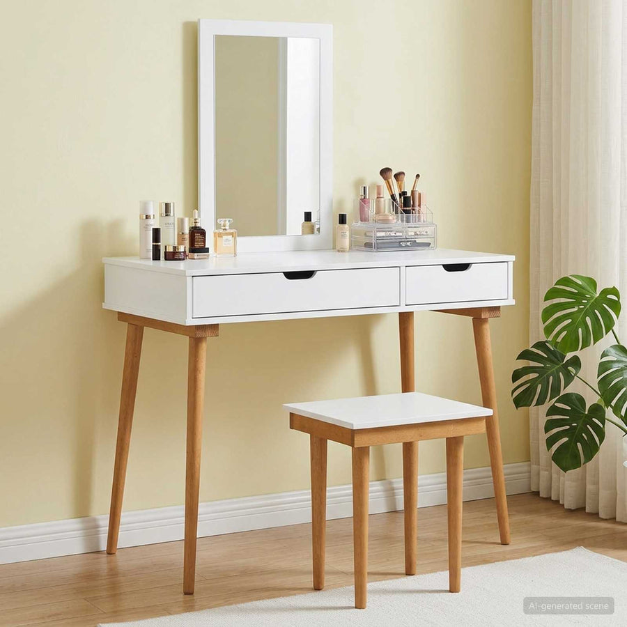 Toilettafel Set FAUSKE 3 pcs Wit 100 x 50 x 143 cm