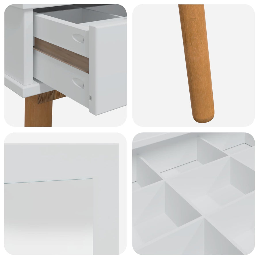 Toilettafel Set FAUSKE 4 st Wit 76 x 50 x 143 cm
