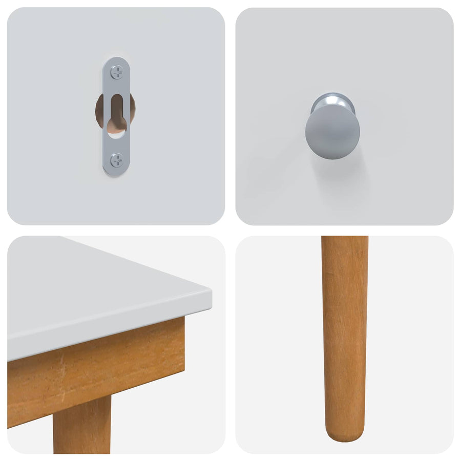Toilettafel Set FAUSKE 4 st Wit 76 x 50 x 143 cm