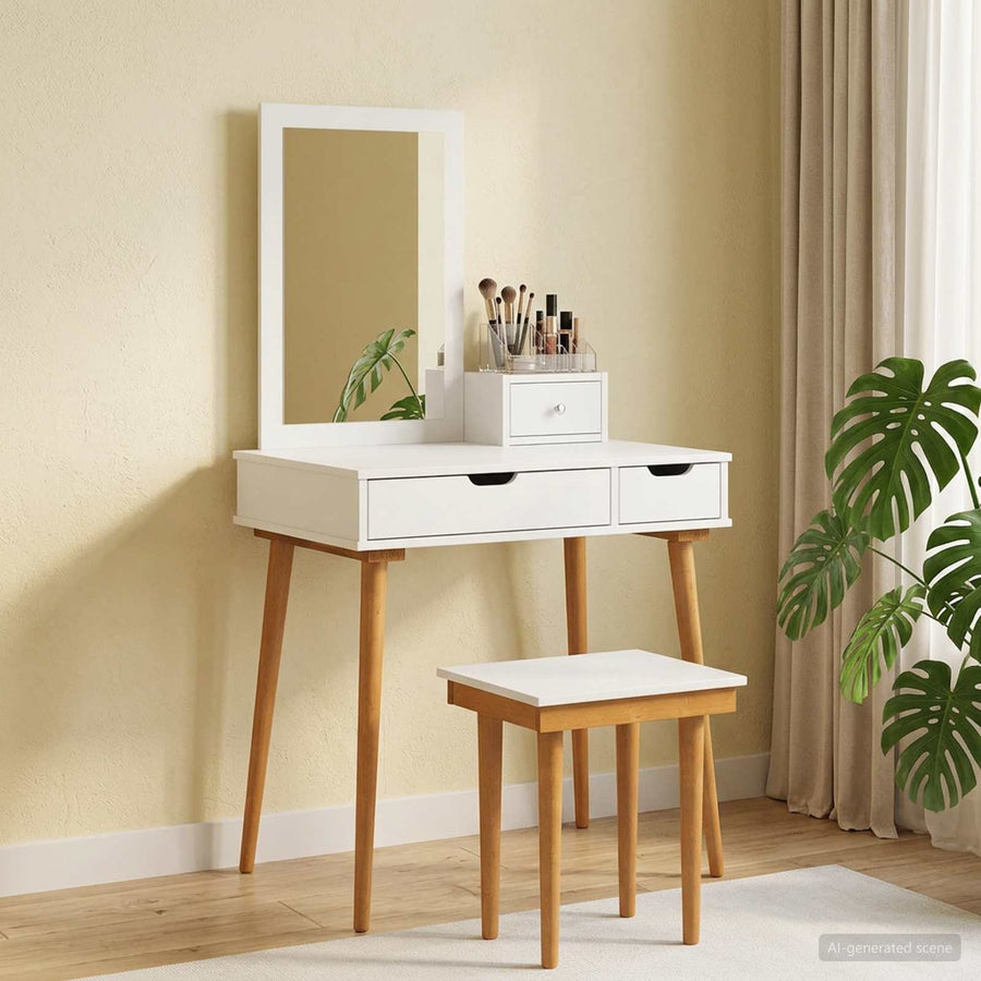 Toilettafel Set FAUSKE 4 st Wit 76 x 50 x 143 cm