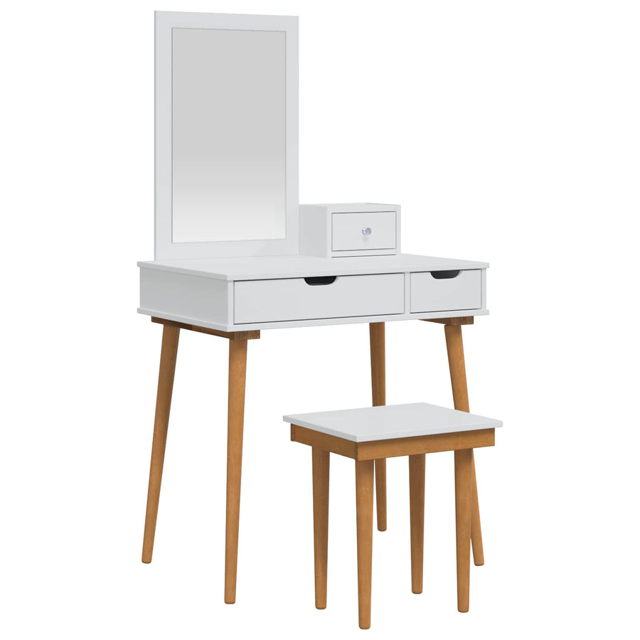 Toilettafel Set FAUSKE 4 st Wit 76 x 50 x 143 cm
