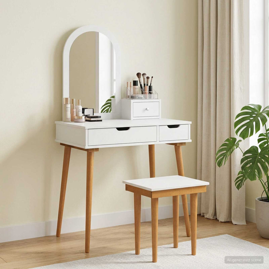 Toilettafel Set FAUSKE 4 st Wit 76 x 50 x 143 cm
