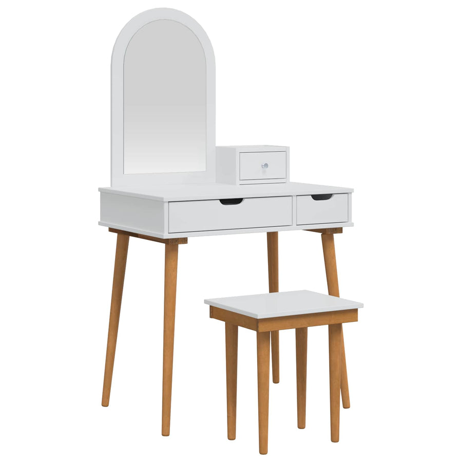 Toilettafel Set FAUSKE 4 st Wit 76 x 50 x 143 cm