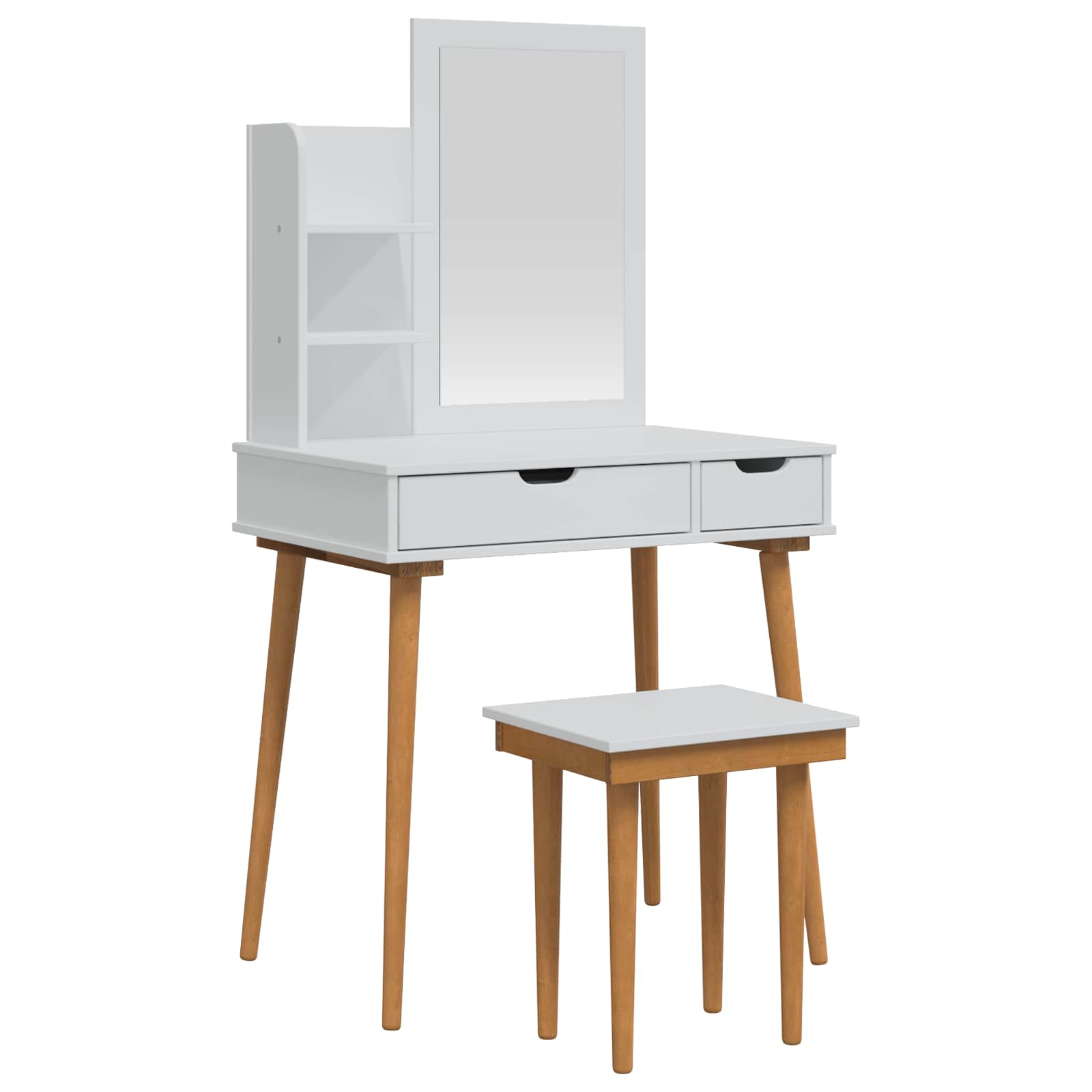 Toilettafel Set FAUSKE 4 pcs Wit 76 x 50 x 143 cm