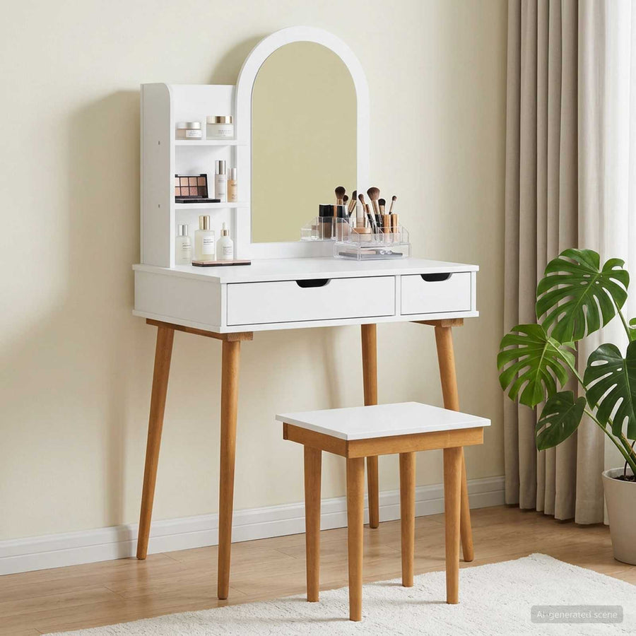 Toilettafel Set FAUSKE 4 pcs Wit 76 x 50 x 143 cm