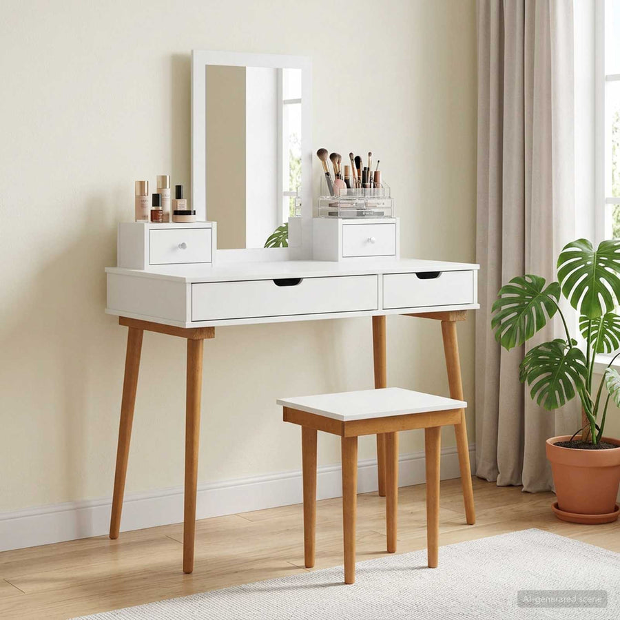 Toilettafel Set FAUSKE 5 st Wit 100 x 50 x 143 cm