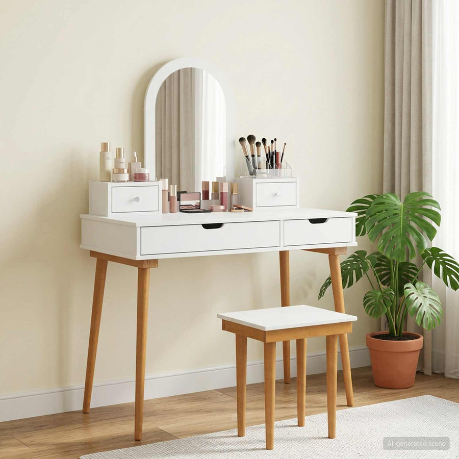 Toilettafel Set FAUSKE 5 st Wit 100 x 50 x 143 cm
