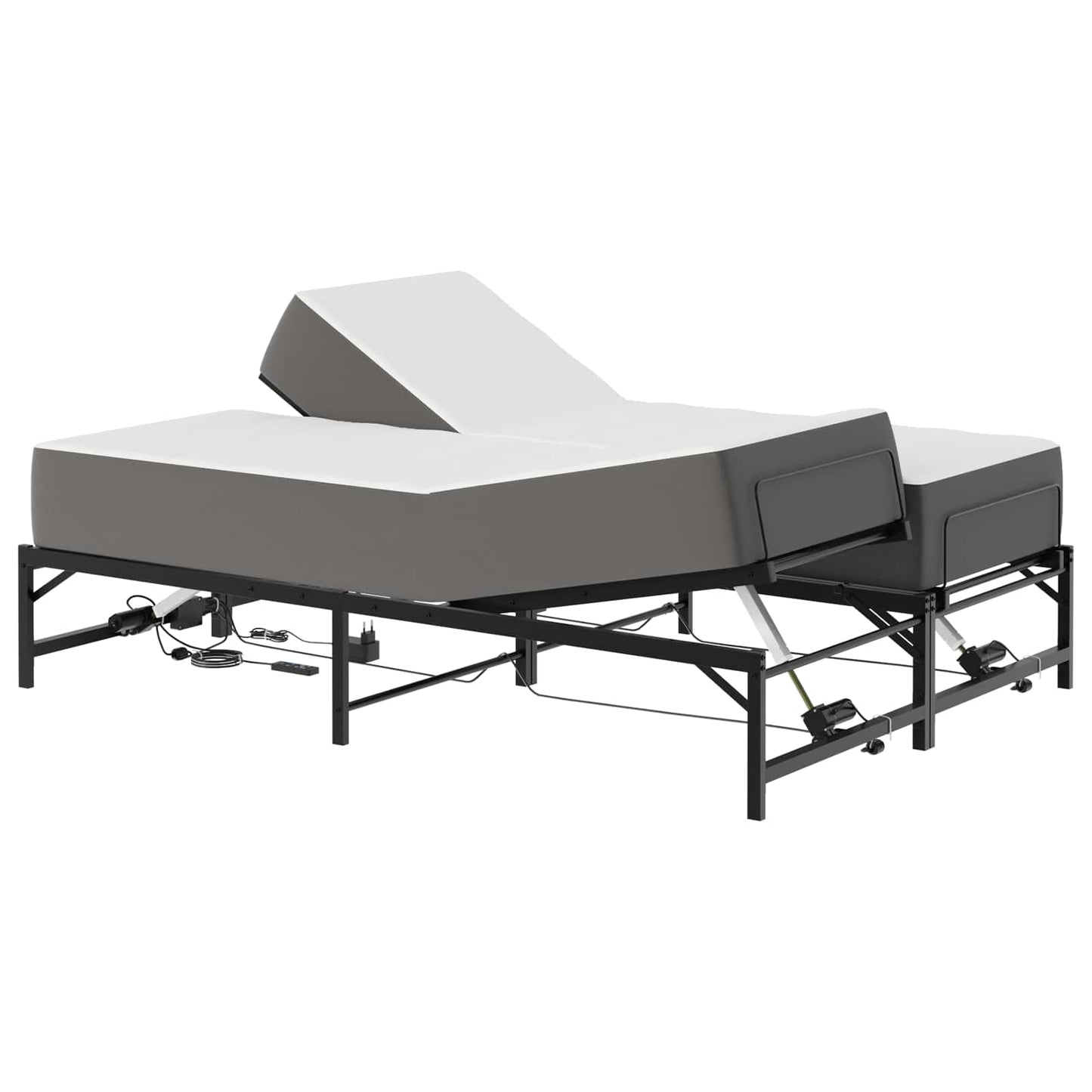 Elektrisch Verstelbaar Bedframe Zwart 140 x 190 cm Staal