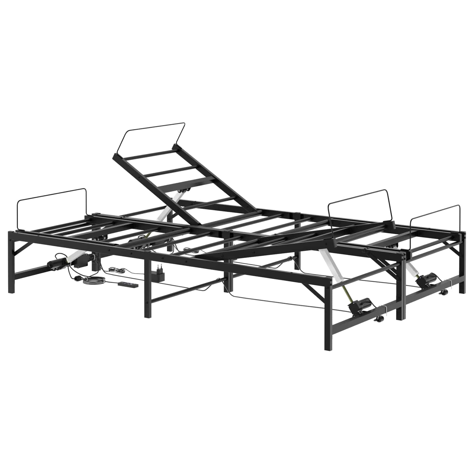 Elektrisch Verstelbaar Bedframe Zwart 150 x 200 cm Staal