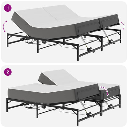 Elektrisch Verstelbaar Bedframe Zwart 180 x 200 cm Staal