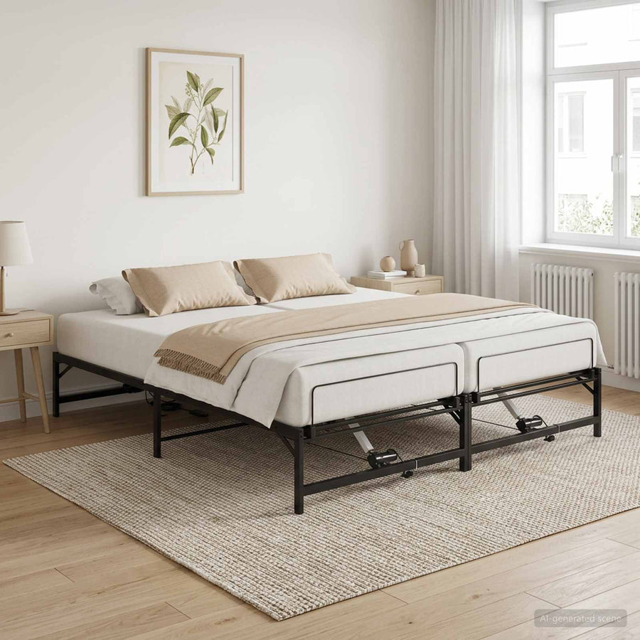 Elektrisch Verstelbaar Bedframe Zwart 90 x 213 cm Staal