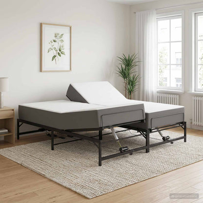 Elektrisch Verstelbaar Bedframe Zwart 200 x 200 cm Staal