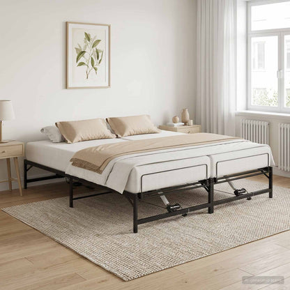 Elektrisch Verstelbaar Bedframe Zwart 200 x 200 cm Staal