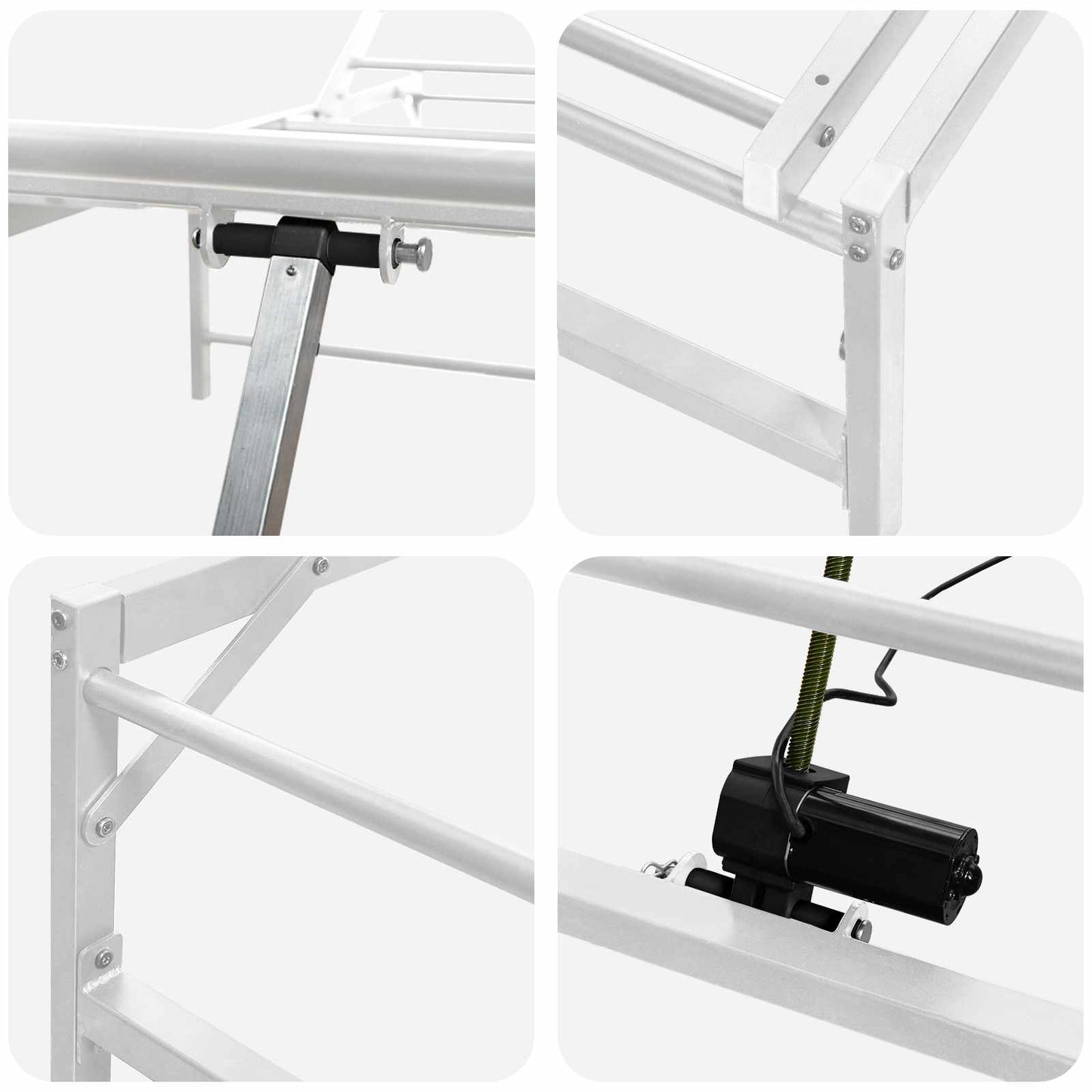 Elektrisch Verstelbaar Bedframe Wit 120 x 190 cm Staal