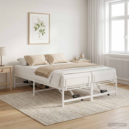 Elektrisch Verstelbaar Bedframe Wit 120 x 200 cm Staal