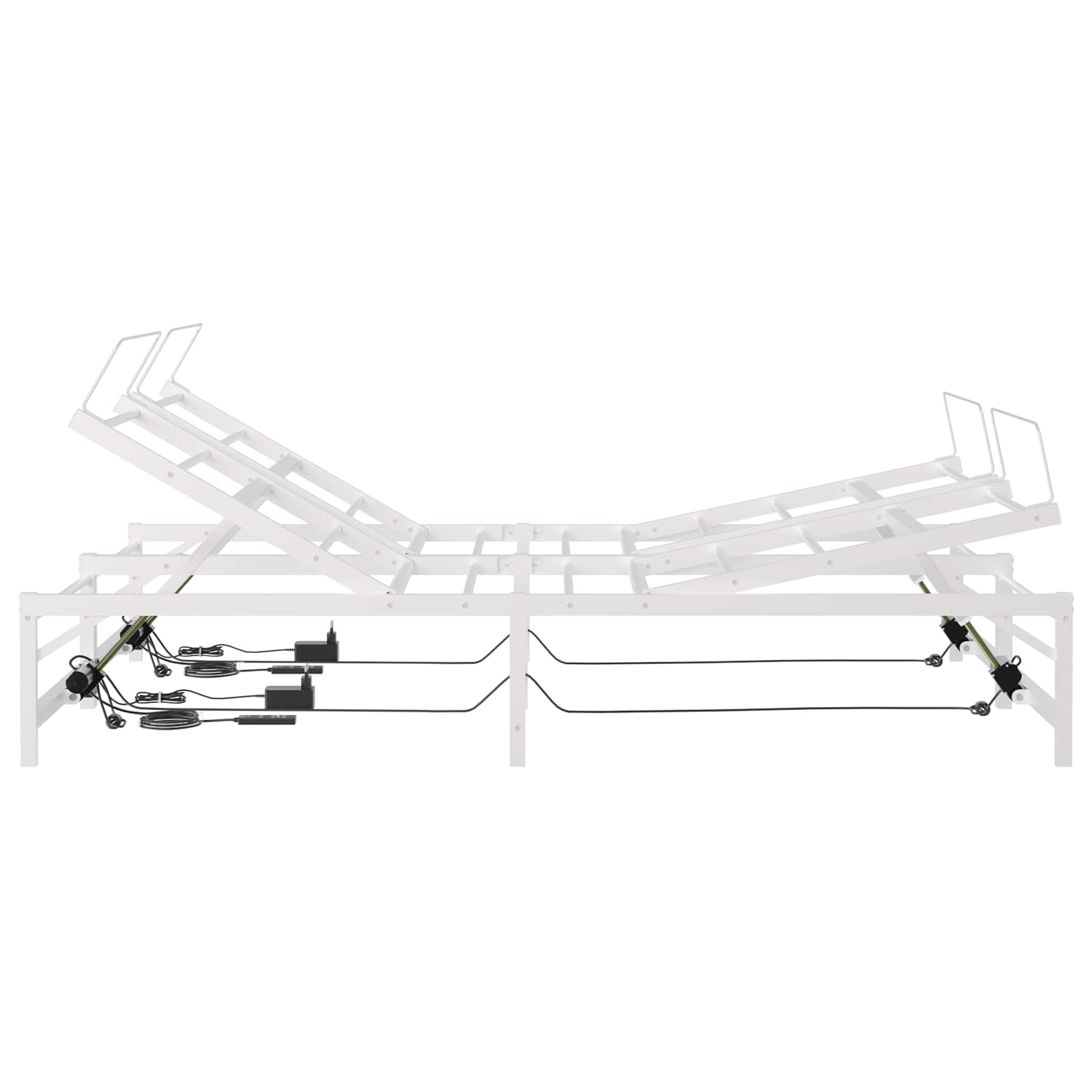 Elektrisch Verstelbaar Bedframe Wit 140 x 190 cm Staal