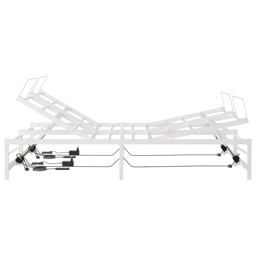 Elektrisch Verstelbaar Bedframe Wit 140 x 190 cm Staal