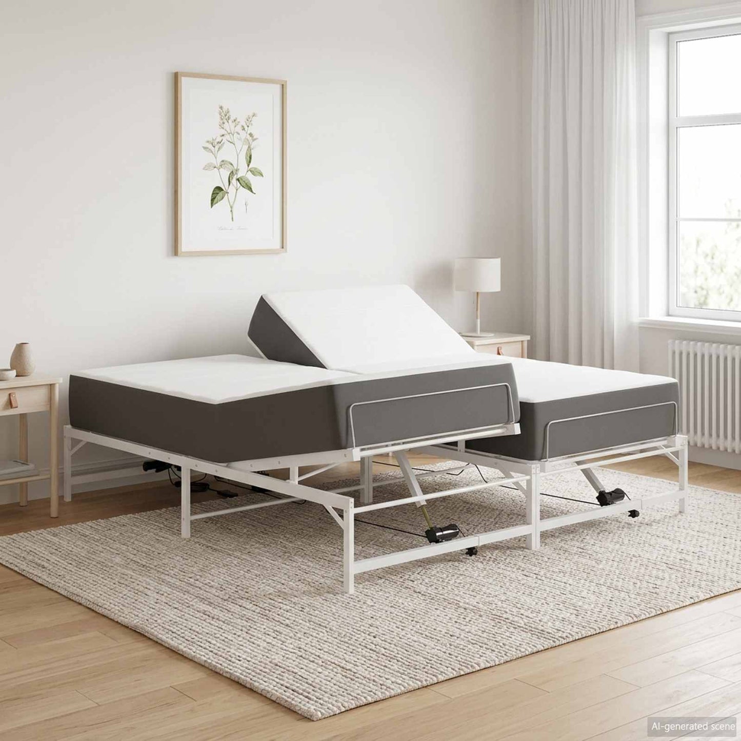 Elektrisch Verstelbaar Bedframe Wit 160 x 200 cm Staal