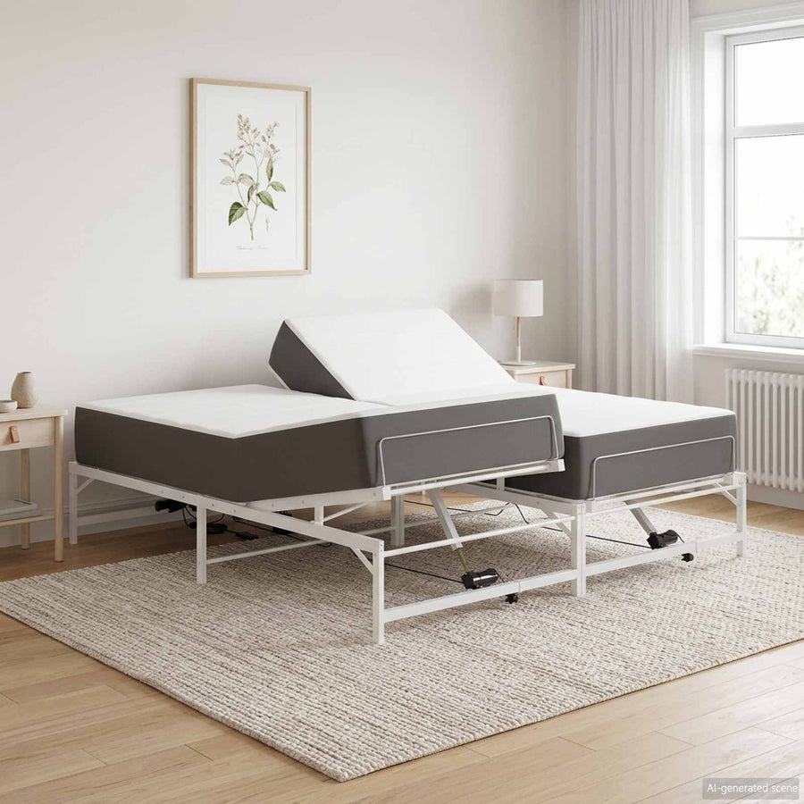Elektrisch Verstelbaar Bedframe Wit 160 x 200 cm Staal