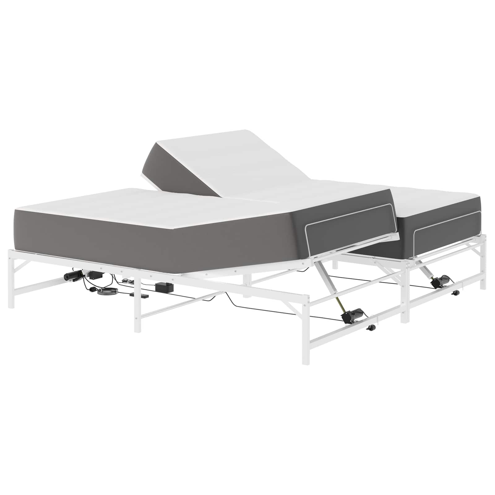 Elektrisch Verstelbaar Bedframe Wit 160 x 200 cm Staal