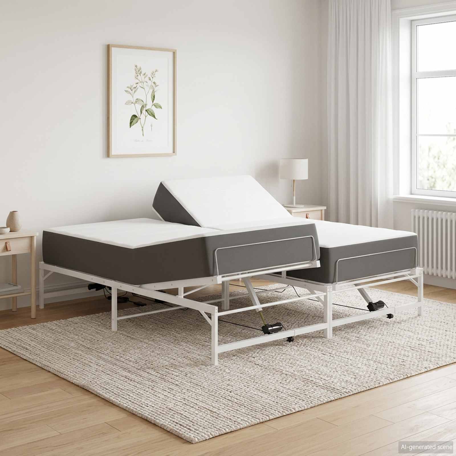 Elektrisch Verstelbaar Bedframe Wit 180 x 200 cm Staal